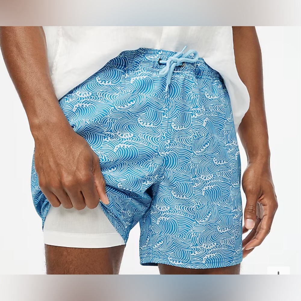 J CREW swim short trunks for men, with breathable lightweight compression short